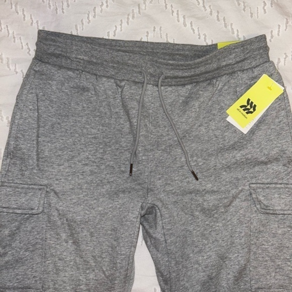 NWT all in motion Mens Grey CARGO Sweatpant drawstring Joggers‎ size Medium - Picture 7 of 11